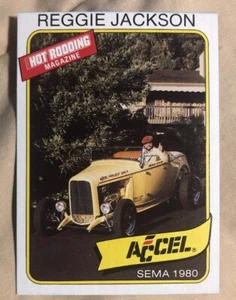 Tarjeta de revista Accel Reggie Jackson 1981 #1 conducción Hot Rodding casi nueva + ¡rara! - Imagen 1 de 2