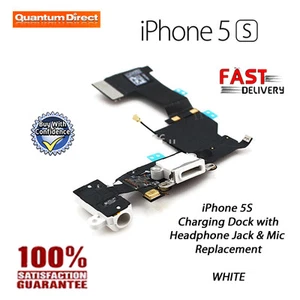 IPHONE 5s Remplacement Chargement Dock / Port Assemblage + Casque Jack - Blanc - Picture 1 of 2