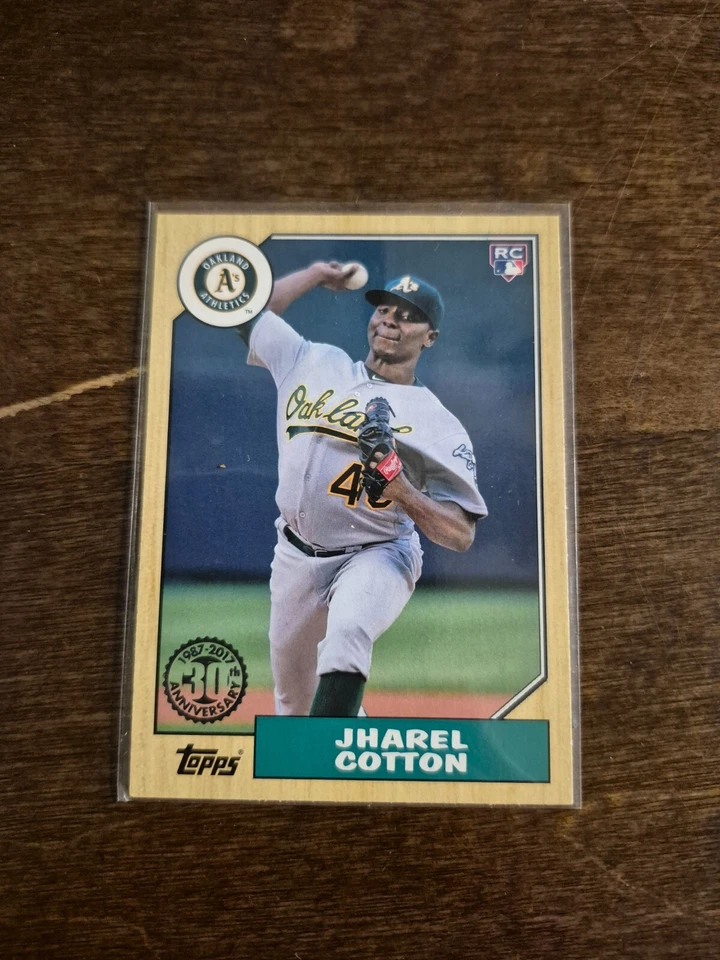 2017 Jharel Cotton Oakland Athletics 30th Anniversary Throwback - Image 1 of 2