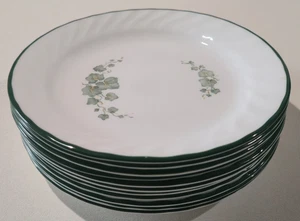 Corning Ware Corelle Callaway Ivy Set of 11 Salad Plates 7-1/4" Green Swirl Rim - Picture 1 of 5