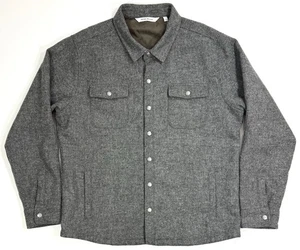 Peter Millar Crown Mens Yorkshire Shirt Jacket Snap Button Wool Size XL Gray - Picture 1 of 15