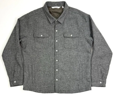 Peter Millar Crown Mens Yorkshire Shirt Jacket Snap Button Wool Size XL Gray - Image 1 of 4