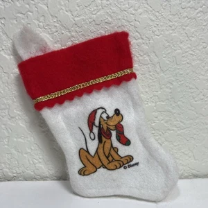 Vintage Walt Disney Weihnachtsstrumpf weiß Filz Pluto 80er - Bild 1 von 5