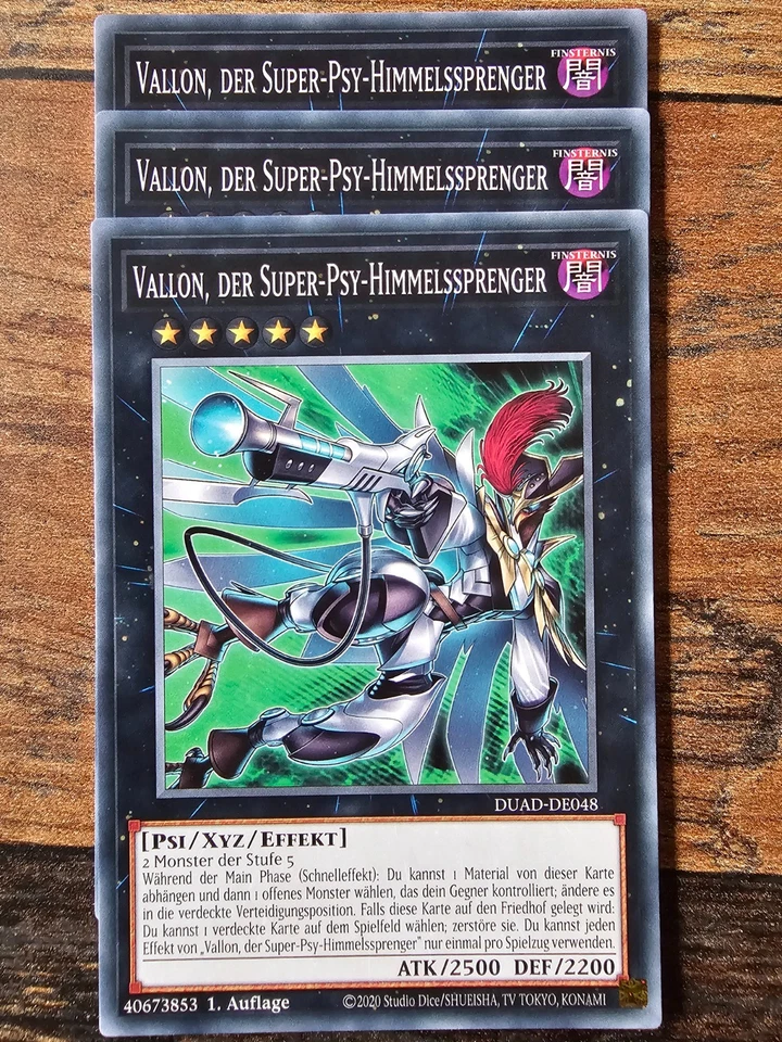 Yugioh! 3x Vallon, Der Super-Psy-Himmelssprenger, DUAD-DE048, Common - Bild 1 von 1