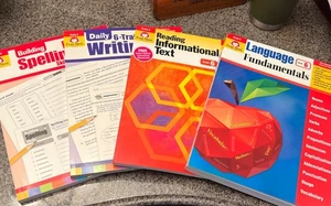Language, Info Text, Writing, & Spelling, Grade 6 set of 4, New  2016, workbook - Picture 1 of 4