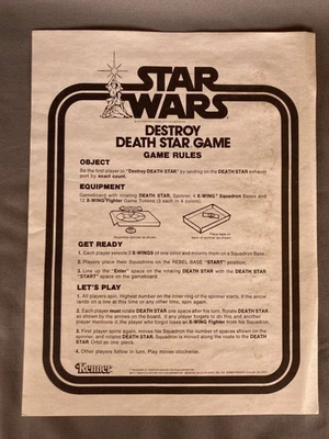 DESTROY DEATH STAR 🔴🟡🔵 Instrucciones de reglas del juego | 1977 1978 1979 / Star Wars Foto 1 de 2