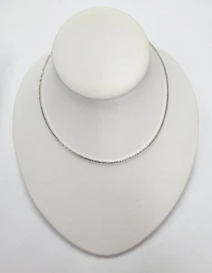 New 17 inch Sterling Silver Diamond Cut Lobster Clasp Neck-Wire Necklace - Picture 1 of 4