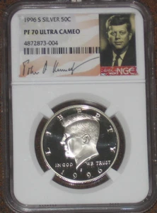 1996 S Silber PP JFK Kennedy Half Dollar NGC PF70 UCAM PR 50c - Bild 1 von 2