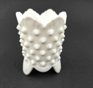 VINTAGE FENTON MILK GLASS HOBNAIL TOOTHPICK HOLDER - Picture 1 of 3