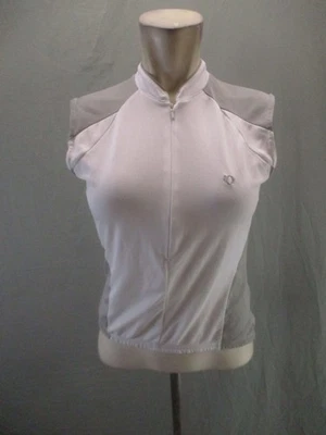 PEARL IZUMI Size M Womens White Sleeveless Back Pocket Full Zip Cycling Top 623 - Image 1 of 4