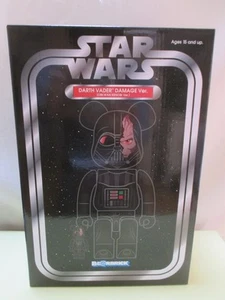 Medicom Be@rbrick 400% 100% Star Wars Darth Vader Damage Ver. Obi Wan Figure - Picture 1 of 2