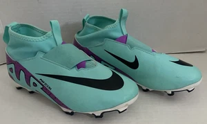 Youth Size 5 Nike Mercurial Air Zoom Superfly 9 Soccer Cleats Teal/Purple *used* - Picture 1 of 11