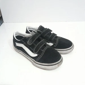 VANS Old Skool 2V Boys Skate Trainers Black Size Infants 9 UK 26 EU - Picture 1 of 6