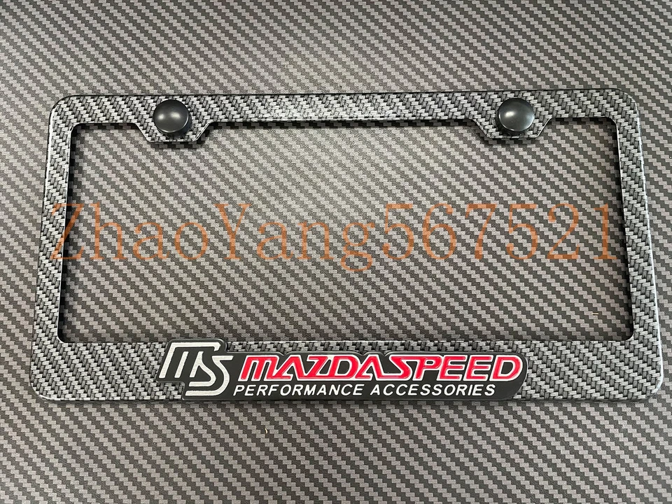 1x Marco de matrícula Mazda SPEED 3D emblema (metales estilo fibra de carbono) Foto 1 de 3