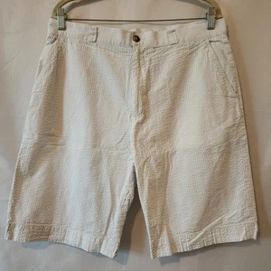 Lacoste Shorts Men Size 44 Light Blue Stripe Seersucker Casual Golf Preppy Dad - Picture 1 of 12