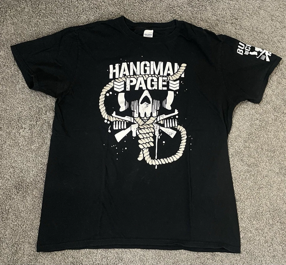 Camiseta NJPW ROH Bullet Club Hangman Adam Page Talla Grande (Usada) Foto 1 de 4