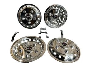 Mercedes Sprinter 15 inch Front+Rear Wheel Trims Stainless Steel Double Wheel - Picture 1 of 5
