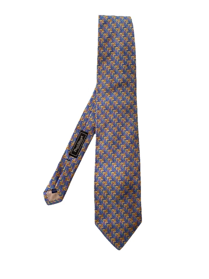 PAUL STUART. Blue Silk Men’s Tie. Striped Pattern. Hand M In USA. Ex Con Foto 1 de 4