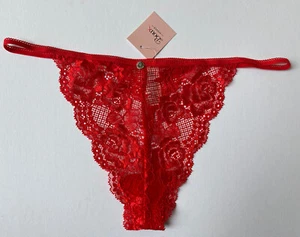 BNWT Boux Avenue Erin Red Lace G-String Thong Underwear Lingerie Pants Size 12 - Picture 1 of 12