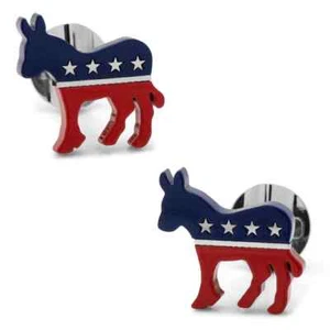 Stainless Steel Democratic Donkey Cufflinks - Picture 1 of 4