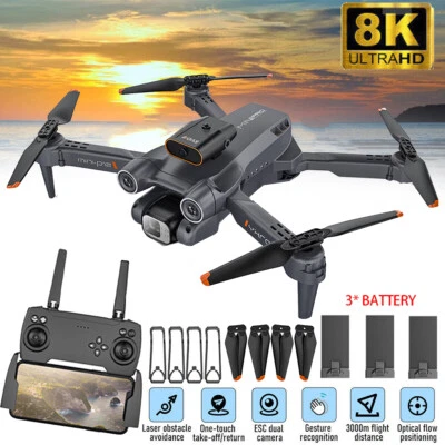 MARKENLOS Mini Drone Con Cámara 8K HD Selfie RC Cuadricóptero WiFi Drone Plegable 3 Baterías DHL