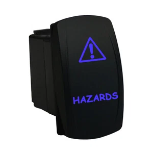 Wippschalter 12V 637B GEFAHREN Lasergeätzt Dual LED BLAU EIN AUS - Bild 1 von 1