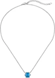 Silvora Sterling Silber Dezember Geburtsstein Anhänger Halskette Zirkonia - Bild 1 von 4