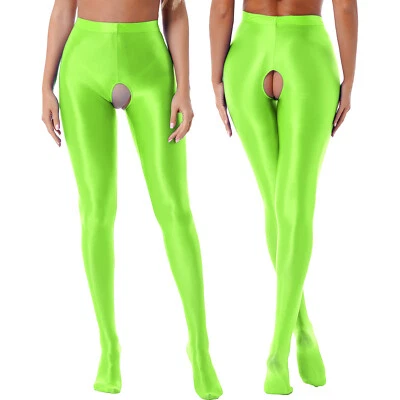 Women's Pantyhose Open Crotch Bodysuit Sheer Body Stockings Stretchy Sleepwear - Image 1 of 4