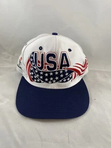 Gorra gorra vintage de los Juegos Olímpicos de Verano Atlanta 1996 100 aniversario logotipo 7 broches a presión - Imagen 1 de 7
