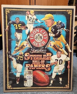 1987 Pittsburgh Steelers Iron City HOF Players Shrink Wrapped Poster 23X28 RARE - Picture 1 of 4