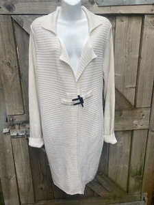 NEU KALEIDOSCOPE CREME LANGER KANTE/RAND CARDIGAN/COATIGAN UK 20 ACRYL/WOLLE MIX - Bild 1 von 12
