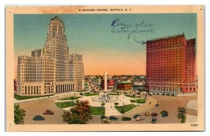 Postal de Niagara Square en Buffalo Nueva York década de 1930 - Imagen 1 de 3