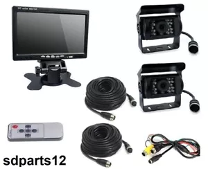 Kit 2 x Caméra de Recul avec IR Vision Nocturne Écran LCD 7'' Camion Camping-Car - Bild 1 von 12