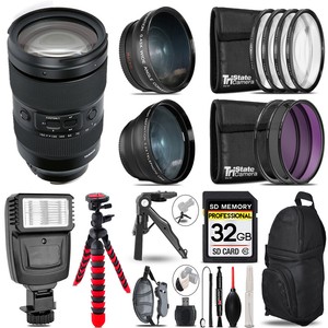 Tamron 35-150mm f/2-2.8 III VXD Lens for Sony 3 Lenses+Flash +Tripod -32GB Kit