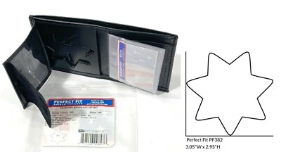 PERFECT FIT 105 HIDDEN BADGE & ID HOLDER BIFOLD LEATHER WALLET 7 POINT STAR B67 - Image 1 of 4