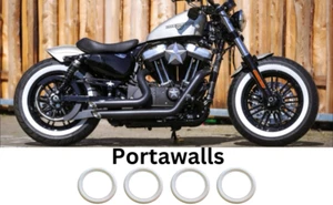 4x 15 Zoll weiße Wandverkleidung. Motorrad Portawalls Weißwand Reifeneinsatz 15 Zoll Felge - Bild 1 von 4