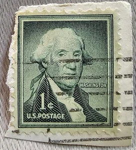 United States of America Postage George Washington 1 Cent Canceled Stamp - Picture 1 of 1