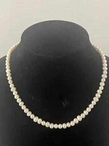 Genuine Natural Pearl Necklace with Gold Clasp - 23 1/2” - Picture 1 of 4