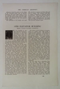 1912 OTIS ELEVATOR BUILDING NEW YORK ORIGINAL ARCHITECTURAL PLANS & PHOTOS! - Picture 1 of 11