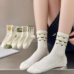 Women's Cotton Socks Casual Thick Breathable Warm Floral Ruffle Cute Sweet Sweet