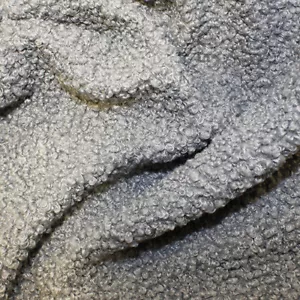 Italian Sheep Bobble Fleece Faux Fur Craft Fabric Material - Grey - Picture 1 of 2