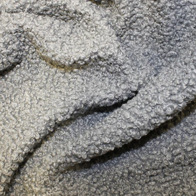 Italian Sheep Bobble Fleece Faux Fur Craft Fabric Material - Grey - Image 1 of 2