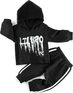 SYNPOS Baby Boy Outfit Hoodies Casual Pants Set Lil Bro, 12-18 months New - Picture 1 of 4