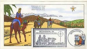 #2244 Christmas 1986 FDC COLLINS hand-painted cachet. Perfect!!! - Picture 1 of 1