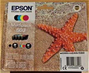Multipack Epson 603 genuino con fecha 2027 (los 4 cartuchos de tinta STARFISH) ORIGINAL - Imagen 1 de 1
