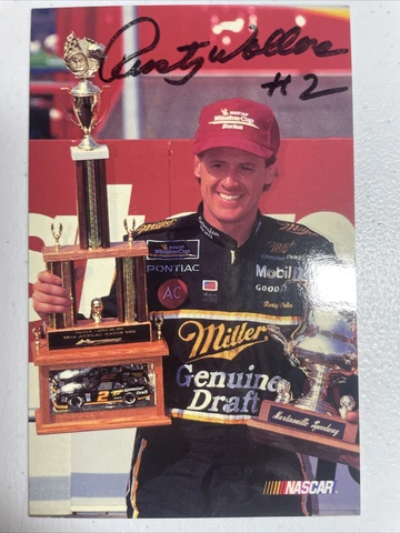 Signed Vintage NASCAR Driver Team Postcard/Photo - Rusty Wallace #1 Cover