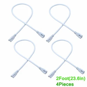 2FT 3 Pin Connector Cords Connecting Cables Wire For T5 T8 LED Tube Light 4 Pack - Picture 1 of 8