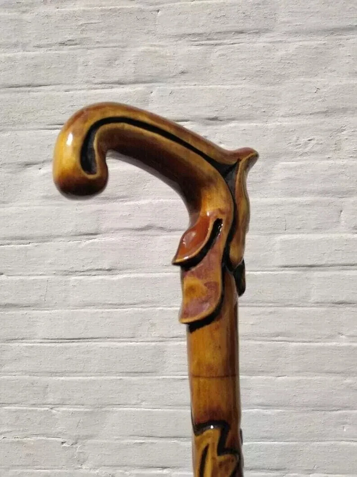 Full Wooden Cane Design Stick Walking Stick Derby Hand Carved For Men  and Women - Image 1 of 4