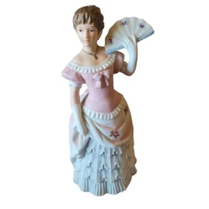 Vintage Homco Victorian Lady Figurine #1421 Size 8.5" Antebellum Pink and White - Picture 1 of 4