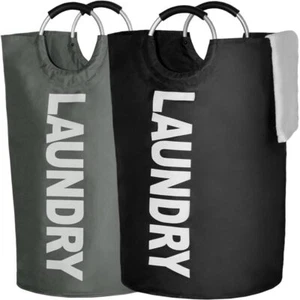 115l Xlarge Laundry Basket Collapsible Stand Up Clothes Hamper Folding Dirty Lau - Picture 1 of 9